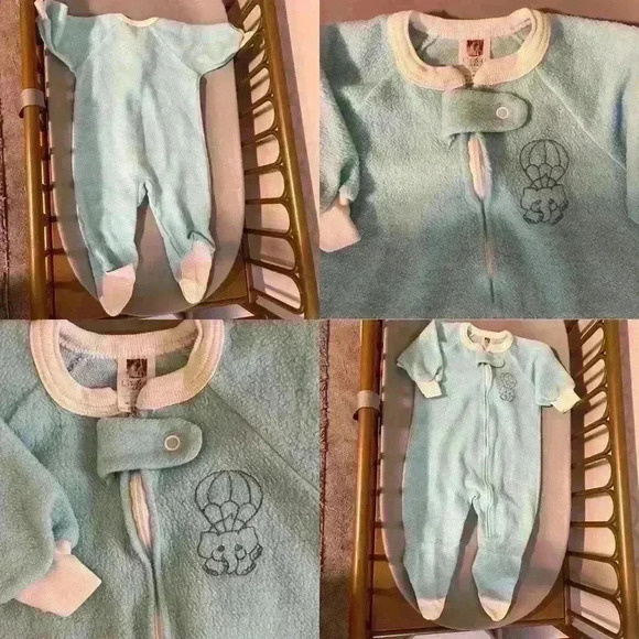Vintage carters elephant embroidered zip footie sleeper. No flaws. - Picture 1 of 4
